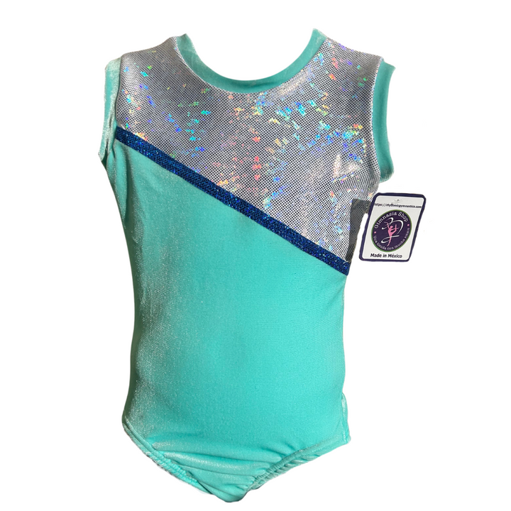 Aqua Velvet Leotard for Girls