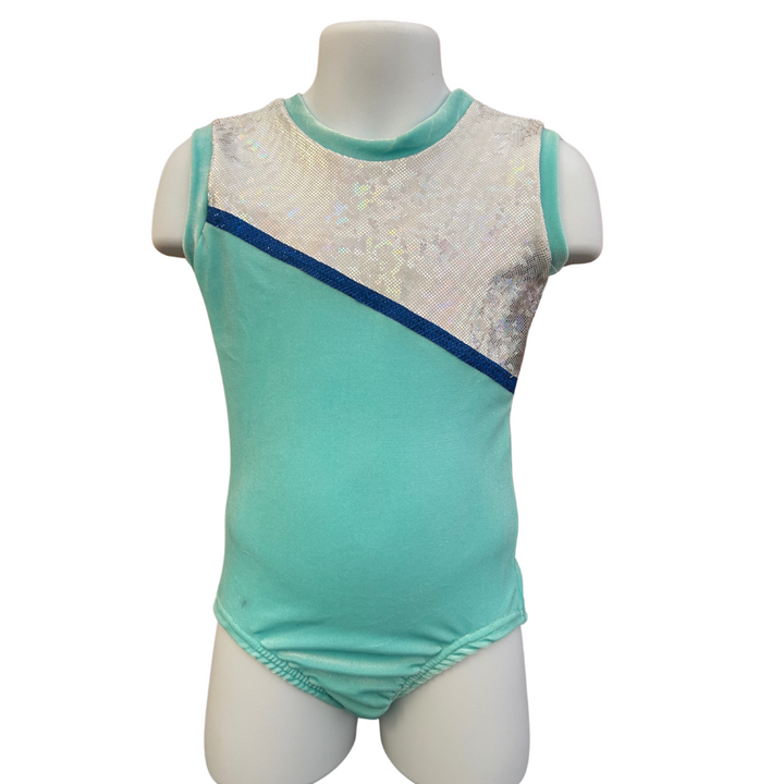 Aqua Velvet Leotard for Girls