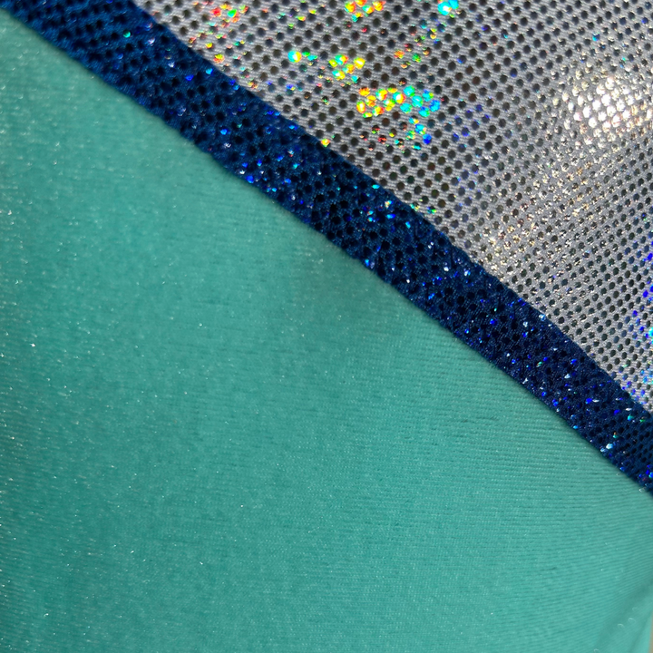 Aqua Velvet Leotard for Girls
