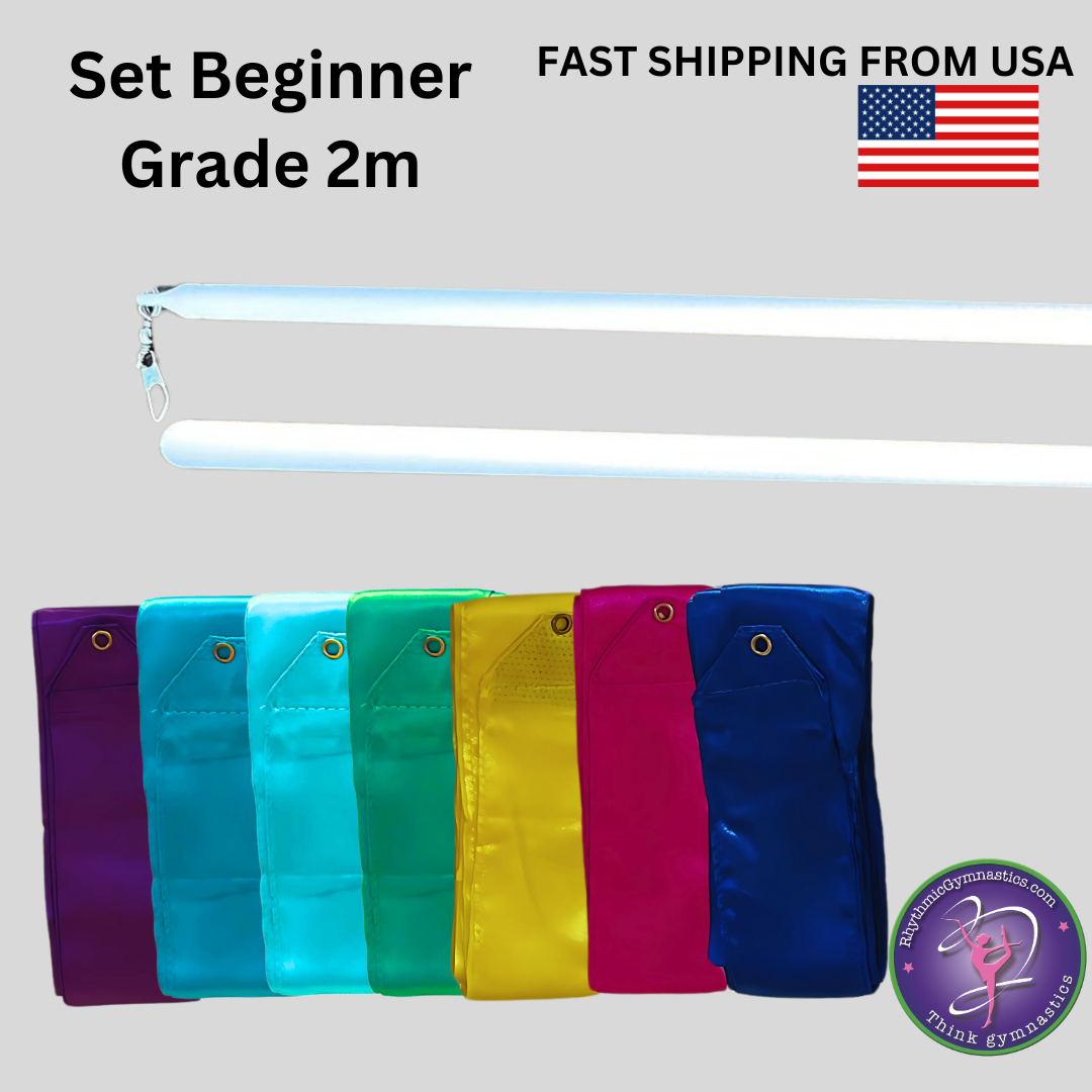 Set Beginner Grade Ribbon 2 m with Stick – Rhythmic Gymnastics